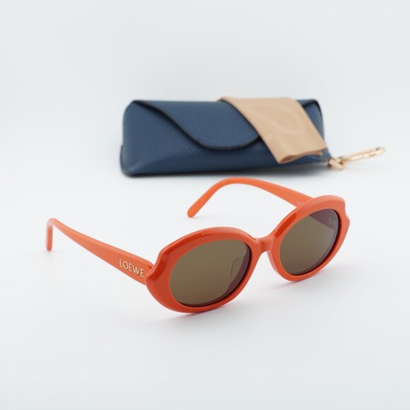 Loewe LW40147F 42E Geometric Sunglasses – Orange\\Brown main image 7
